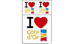 Département La Côte d'Or (21) - 3 autocollants "J'aime" - Sticker/autocollant